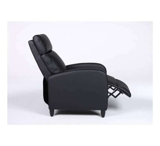 Πολυθρόνα Ανακλινόμενη ArteLibre ATRIA Μαύρο PU 67.5x90x104cm