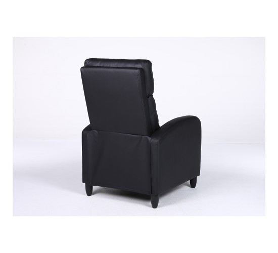 Πολυθρόνα Ανακλινόμενη ArteLibre ATRIA Μαύρο PU 67.5x90x104cm