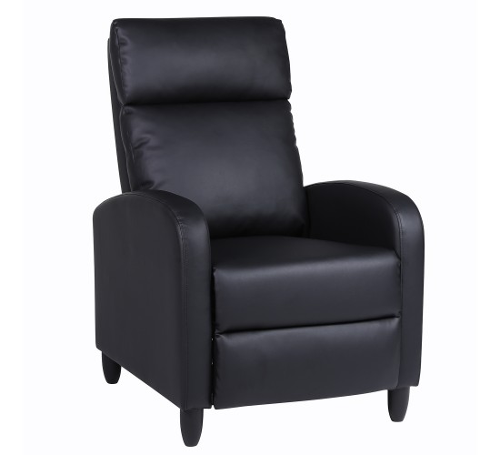 Πολυθρόνα Ανακλινόμενη ArteLibre ATRIA Μαύρο PU 67.5x90x104cm