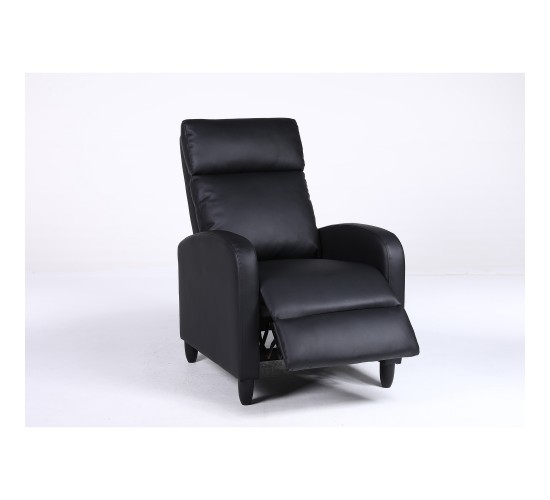 Πολυθρόνα Ανακλινόμενη ArteLibre ATRIA Μαύρο PU 67.5x90x104cm