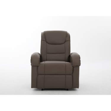 Πολυθρόνα Ανακλινόμενη ArteLibre CELAENO Καφέ PU 80x96x97cm