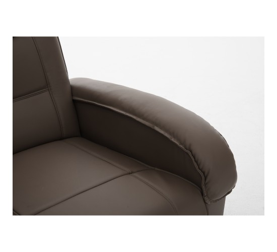 Πολυθρόνα Ανακλινόμενη ArteLibre CELAENO Καφέ PU 80x96x97cm