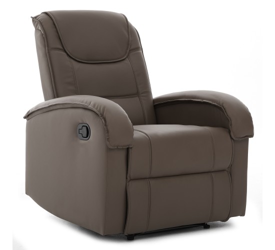 Πολυθρόνα Ανακλινόμενη ArteLibre CELAENO Καφέ PU 80x96x97cm