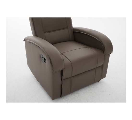 Πολυθρόνα Ανακλινόμενη ArteLibre CELAENO Καφέ PU 80x96x97cm
