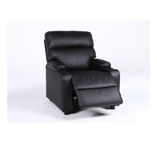 Πολυθρόνα Ανακλινόμενη ArteLibre RANA Μαύρο PU 80x95x103cm