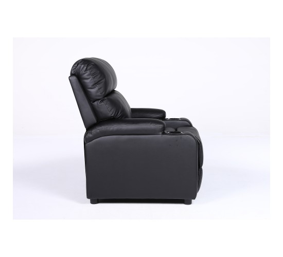 Πολυθρόνα Ανακλινόμενη ArteLibre RANA Μαύρο PU 80x95x103cm