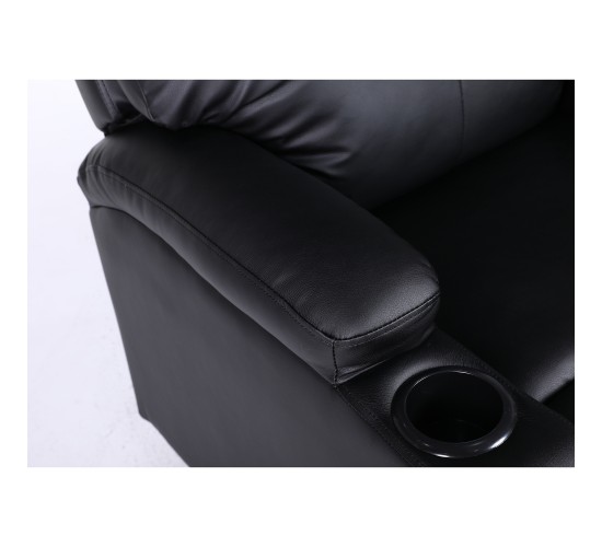Πολυθρόνα Ανακλινόμενη ArteLibre RANA Μαύρο PU 80x95x103cm