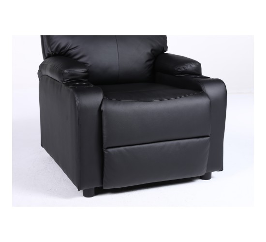 Πολυθρόνα Ανακλινόμενη ArteLibre RANA Μαύρο PU 80x95x103cm