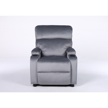 Πολυθρόνα Ανακλινόμενη ArteLibre RANA Γκρι Βελούδο 80x95x103cm