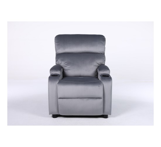 Πολυθρόνα Ανακλινόμενη ArteLibre RANA Γκρι Βελούδο 80x95x103cm