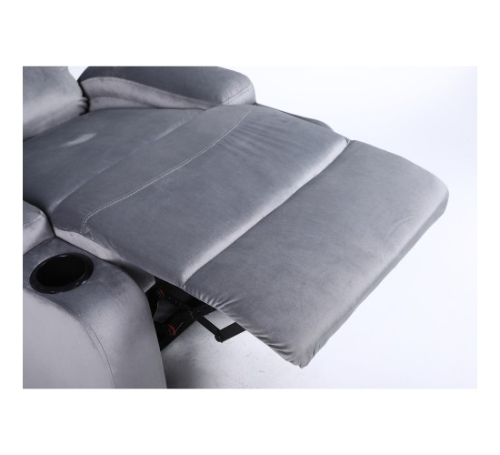 Πολυθρόνα Ανακλινόμενη ArteLibre RANA Γκρι Βελούδο 80x95x103cm