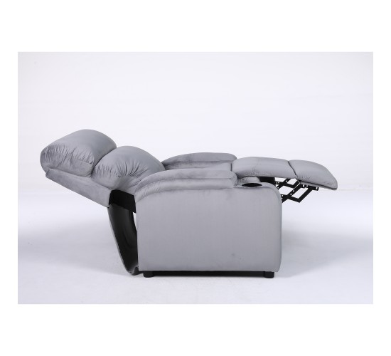 Πολυθρόνα Ανακλινόμενη ArteLibre RANA Γκρι Βελούδο 80x95x103cm