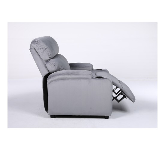 Πολυθρόνα Ανακλινόμενη ArteLibre RANA Γκρι Βελούδο 80x95x103cm