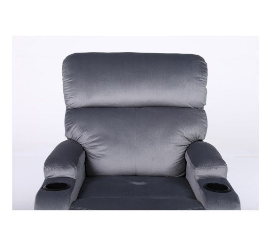 Πολυθρόνα Ανακλινόμενη ArteLibre RANA Γκρι Βελούδο 80x95x103cm