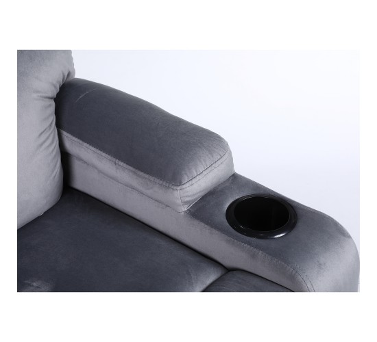 Πολυθρόνα Ανακλινόμενη ArteLibre RANA Γκρι Βελούδο 80x95x103cm