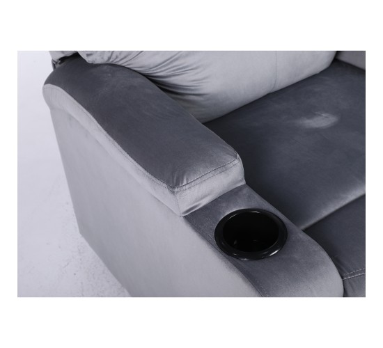 Πολυθρόνα Ανακλινόμενη ArteLibre RANA Γκρι Βελούδο 80x95x103cm