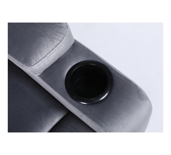 Πολυθρόνα Ανακλινόμενη ArteLibre RANA Γκρι Βελούδο 80x95x103cm