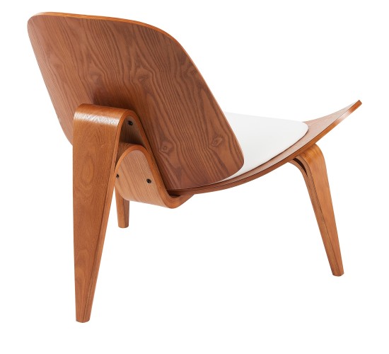 Πολυθρόνα ArteLibre THALOR Λευκό/Καφέ Ξύλο/PU 90x76.5x74.5cm