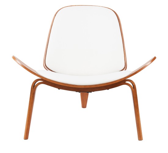 Πολυθρόνα ArteLibre THALOR Λευκό/Καφέ Ξύλο/PU 90x76.5x74.5cm