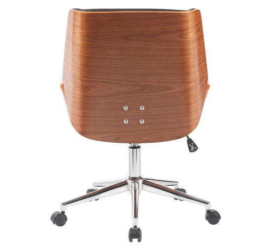 Καρέκλα Γραφείου ArteLibre ZAREK Μαύρο/Καφέ Ξύλο/PU/Αλουμίνιο 61x66.5x88.5-98m