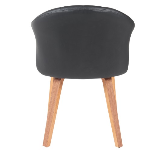 Καρέκλα Τραπεζαρίας ArteLibre CASSIAN Μαύρο/Καφέ Ξύλο/PU 55x58x78cm