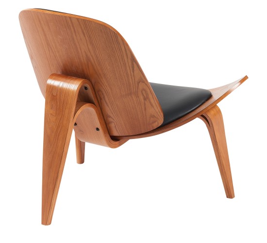 Πολυθρόνα ArteLibre THALOR Μαύρο/Καφέ Ξύλο/PU 90x76.5x74.5cm