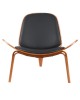 Πολυθρόνα ArteLibre THALOR Μαύρο/Καφέ Ξύλο/PU 90x76.5x74.5cm