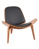 Πολυθρόνα ArteLibre THALOR Μαύρο/Καφέ Ξύλο/PU 90x76.5x74.5cm