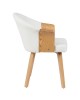Καρέκλα Τραπεζαρίας ArteLibre CASSIAN Λευκό/Φυσικό Ξύλο/PU 55x58x78cm