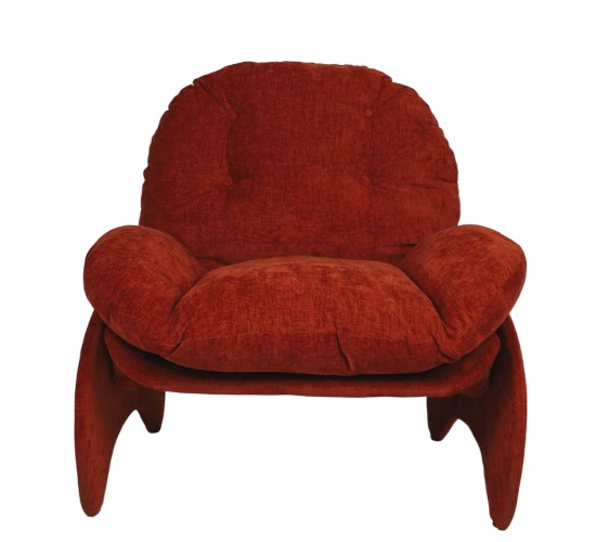 Πολυθρόνα ANANKE Πορτοκαλί Ύφασμα/Μέταλλο/Ξύλο 85x78x84cm