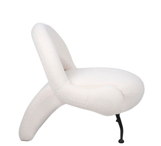 Πολυθρόνα PASIPHAE Μπεζ Ύφασμα/Μέταλλο/Ξύλο 80x86x80cm