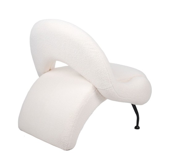 Πολυθρόνα PASIPHAE Μπεζ Ύφασμα/Μέταλλο/Ξύλο 80x86x80cm