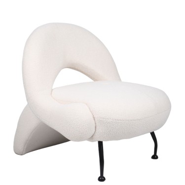 Πολυθρόνα ArteLibre PASIPHAE Μπεζ Ύφασμα/Μέταλλο/Ξύλο 80x86x80cm