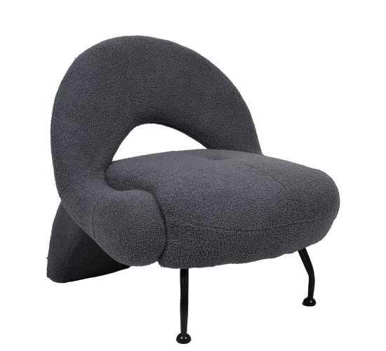 Πολυθρόνα PASIPHAE Γκρι Ύφασμα/Μέταλλο/Ξύλο 80x86x80cm