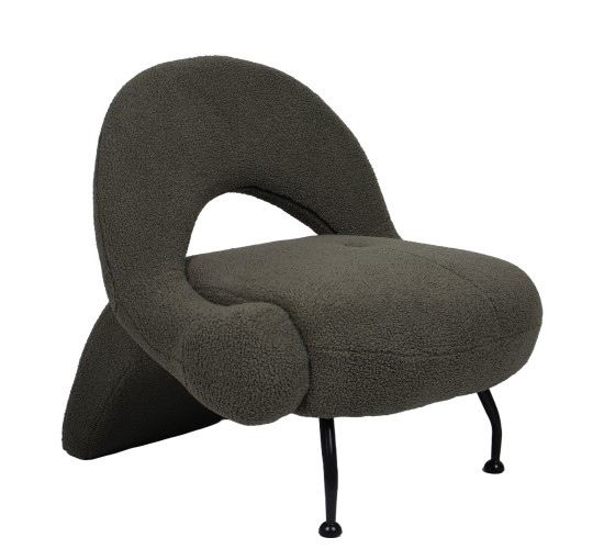 Πολυθρόνα PASIPHAE Πράσινο Ύφασμα/Μέταλλο/Ξύλο 80x86x80cm