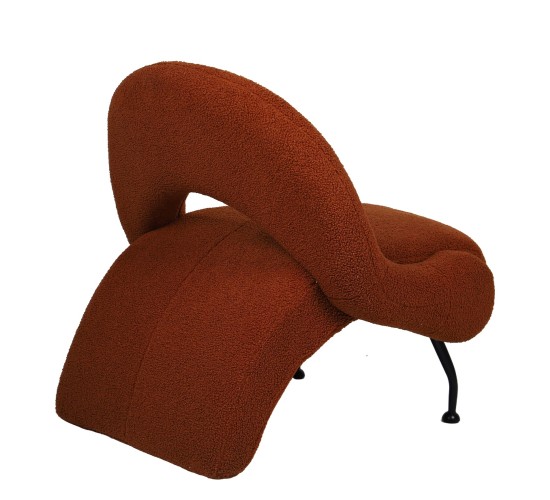 Πολυθρόνα PASIPHAE Πορτοκαλί Ύφασμα/Μέταλλο/Ξύλο 80x86x80cm