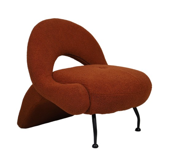 Πολυθρόνα PASIPHAE Πορτοκαλί Ύφασμα/Μέταλλο/Ξύλο 80x86x80cm