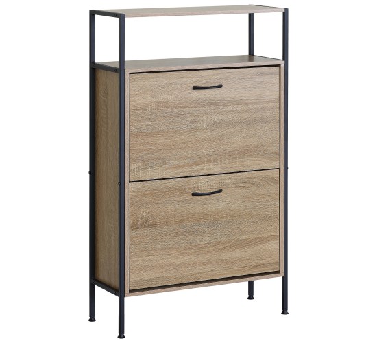 Παπουτσοθήκη ArteLibre ALDERWYN Δρυς/Μαύρο Μοριοσανίδα/Μέταλλο 63x24x105cm