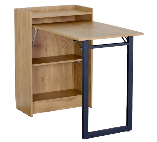 Γραφείο ArteLibre GALWYN Πτυσσόμενο Δρυς/Μαύρο Μοριοσανίδα/Μέταλλο 102x58x85.5cm