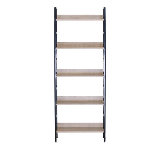 Ραφιέρα ArteLibre MARWOOD Δρυς/Μαύρο Μοριοσανίδα/Μέταλλο 60x27.6x160cm