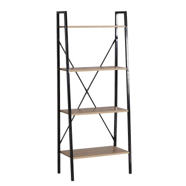 Ραφιέρα ArteLibre NORWYN Δρυς/Μαύρο Μοριοσανίδα/Μέταλλο 60x32.5x148cm