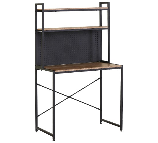 Γραφείο ArteLibre OSWELL Με Ράφια Μαύρο/Δρυς Μέταλλο/Μοριοσανίδα 84x50x148.5cm