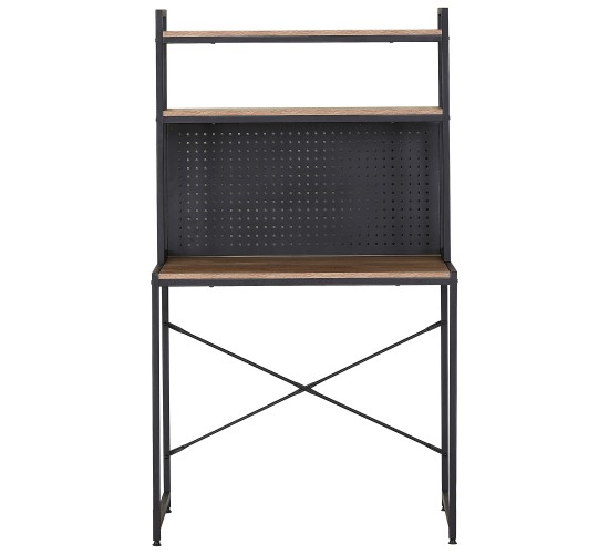 Γραφείο ArteLibre OSWELL Με Ράφια Μαύρο/Δρυς Μέταλλο/Μοριοσανίδα 84x50x148.5cm