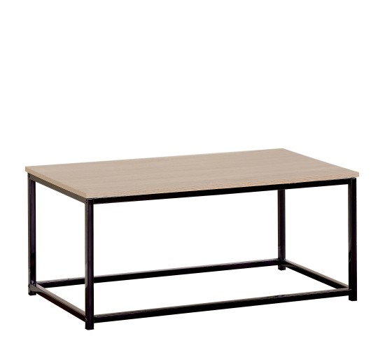 Τραπεζάκι Σαλονιού ArteLibre QUENLEY Δρυς/Μαύρο Μοριοσανίδα/Μέταλλο 90x48x40cm