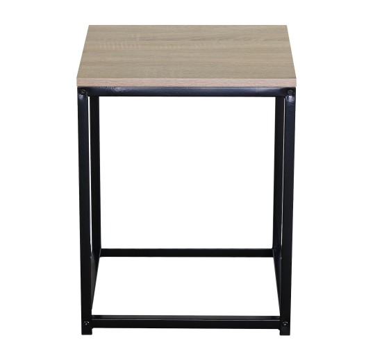 Βοηθητικό Τραπεζάκι ArteLibre QUENLEY Δρυς/Μαύρο Μοριοσανίδα/Μέταλλο 40x40x50.1cm