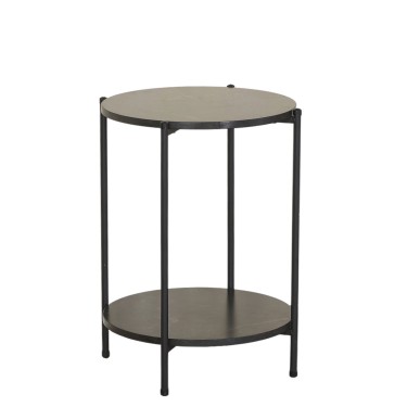 Βοηθητικό Τραπεζάκι ArteLibre ULVERTON Μαύρο Μάρμαρο Μοριοσανίδα/Μέταλλο 43.3x43.3x56.5cm