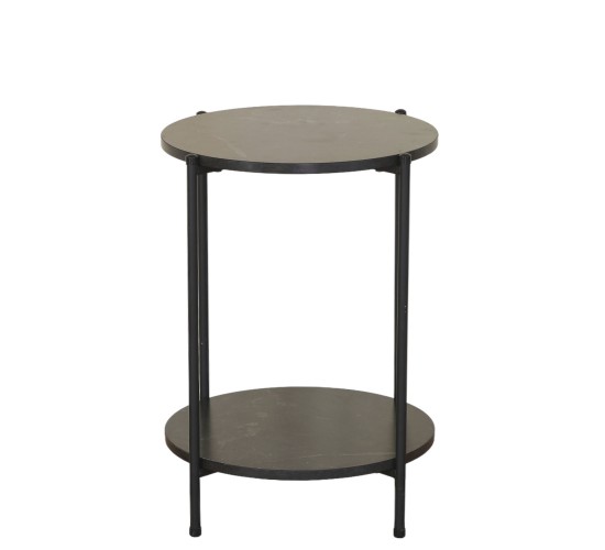 Βοηθητικό Τραπεζάκι ArteLibre ULVERTON Μαύρο Μάρμαρο Μοριοσανίδα/Μέταλλο 43.3x43.3x56.5cm
