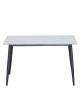 Τραπέζι Τραπεζαρίας ArteLibre VENSHIRE Λευκό Μάρμαρο/Μαύρο Κεραμικό/Μέταλλο 121x72x73cm