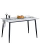 Τραπέζι Τραπεζαρίας ArteLibre VENSHIRE Λευκό Μάρμαρο/Μαύρο Κεραμικό/Μέταλλο 121x72x73cm