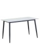 Τραπέζι Τραπεζαρίας ArteLibre VENSHIRE Λευκό Μάρμαρο/Μαύρο Κεραμικό/Μέταλλο 121x72x73cm
